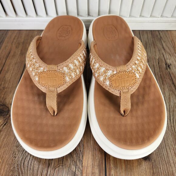 Hey Dude Tide Womens Sz 9 Brown Macaroon Casual Comfort Boho Flip Flops Sandals - Picture 8 of 9
